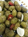 Olive verdi schiacciate 1 kg. siciliane 'Nocellara dell'Etna' in Olio E.V.O.