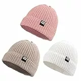 Pesaat Chpelle autunno Inverno - Berretto da bambino, bianco, rosa, beige, 2-5 anni