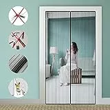 Auxmir Zanzariera Magnetica 100 x 220CM, Tenda Zanzariera Porta Finestra Cortile, Anti Insetti Traspirante Chiusura Automatica con 30 Magneti Rete