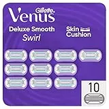Gillette Venus Deluxe RASOIO DONNA Smooth Swirl, 10 LAMETTE di Ricambio (da 5 Lame), per una Rasatura Morbida, Idratante e Delicata, Skin Cushion