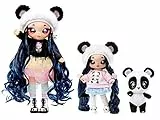 Na Na Na Surprise Family Set di 3: 2 bambole morbide e 1 animale domestico - Giocattoli per bambini - Famiglia di panda, bambole, 12 accessori, abiti rimovibili e 1 panda di peluche