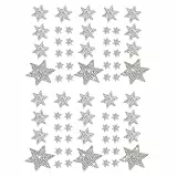 Oblique-Unique® - Adesivi a forma di stella, decorazione natalizia, colore a scelta (argento)