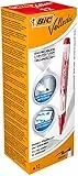 Bic Velleda - Marcatori tascabili cancellabili a secco con inchiostro liquido, confezione da 12, colore: Nero Scatola da 12 rosso