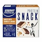 Enervit, Snack Astuccio 8 Barrette con Arachidi, Cramello e Cioccolato al Latte, Barrette Energetiche Ricche di Proteine e Fibre, Senza Glutine e Olio di Palma, 8 Barrette da 27 Grammi