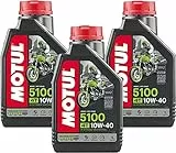 KIT 3 LITRI OLIO MOTUL 5100 10W40 Moto sportiva TAGLIANDO 3 FLACONI VISCOSITA' 10W40