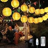 flintronic Catena Luminosa Solare Lanterne, 9,3M 50+3 Lanterne Luci Solari da Esterno,1800mah 8 Modalità con USB E Telecomando Impermeabile IP65 Decorativa da Interni e Esterni per Giardino, Patio