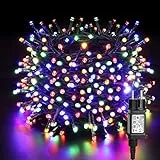 Catena Luminosa Albero di Natale Colorate, BrizLabs 50M 500 LED Luci Natale Decorative Esterni con Spina 8 Modalità Impermeabile Luci Stringa per Natalizie Casa Interni Giardino Balcone, Filo Verde