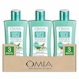 Omia Laboratoires Dopo Sole Latte Lenitivo Eco Biologico Con Aloe Vera Azione Idratante e Calmante per Pelli Arrossate Post Esposizione Solare Certificato ICEA Eco Bio Cosmesi - 3 Flaconi da 200ml