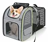 Pecute Zaino per Cani Gatti Estensibile Grandi, PortatileTrasportino per Gatti,Cuccia Portatile, Trasportino Estraibile Indicato per Viaggi Sia Lunghi Che Corti, Carico Massimo 10 kg