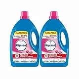 Napisan Additivo Lavatrice Liquido per Bucato, Confezione da 2x2.2 Litri Profumo di Primavera, Contro i Batteri e i Cattivi Odori