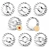 O-Kinee 8pz Mini Formine per Biscotti, Natale Formine per Biscotti ​Acciaio Inox Stampi Biscotti DIY Decorazioni Dolci Biscotti - Cuore Fiore Stella Cerchio Quadrato Rettangolo Triangolo