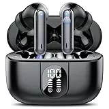 Csasan Cuffie Bluetooth, 2023 Auricolari Bluetooth 5.3 Wireless con Bassi Potenti, ENC Riduzione del Rumore Mic, Cuffiette Display LED, IPX7 Impermeabili Senza Fili 40 Ore