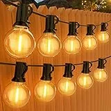 GPATIO Catena Luminosa Esterno G40 [150FT/ 45M], Lampadine in Plastica Bianca Calda 75+2 Pz, Luci da esterno giardino Impermeabile per Feste in Giardino, Matrimonio, Decorazioni Vacanze ecc.