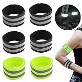 HBSFBH 6 Fascia Catarifrangente, Bande Catarifrangente di Alta Visibilita, Catarifrangenti Bande, Fasce da Braccio Catarifrangenti, Bracciale Riflettente, Fasce Riflessione di Sicurezza, per Jogging
