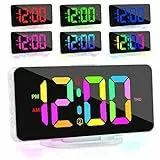 RGB Sveglia Digitale Sveglia da Comodino con Display LED & Luce Notturna per Bambini, USB Alimentato Alarm Clock con 2 Allarme, Snooze, Luminosità Regolabile, 12/24 Ore per Casa Ufficio Cucina