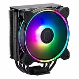 Cooler Master Hyper 212 Halo CPU Air Cooler - Finitura in Alluminio Nero Corvino, 4 Tubi Calore a Contatto Diretto Continuo con Alette, Rilevamento ARGB, MF120 Halo2, Staffe LGA1700 e AM5 - Nero