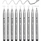 GOLDGE Fineliner Penne, Nero Pigment Liner Micro Penne da Disegno per Schizzi, Pigmento Pennarelli Disegno Redazione Ufficio Documenti Comic Manga Scrapbooking e Scuola Utilizzando