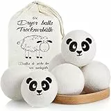 MAISITOO Palline per Asciugatrice, 6PCS Palle di Asciugatrice, Palline di Lana per Asciugatrice, Naturale Riutilizzabile, Riduce il Tempo di Asciugatura Sfere Asciugatrice per l'asciugabiancheria