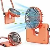 ALACRIS Mini Ventilatore Portatile da Tavolo Design alla Moda 3 Velocità Regolabile Ventilatore Ricaricabile USB per il Campeggio Ufficio Shopping Viaggi (Orange)