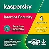 Kaspersky Internet Security 2023 | 4 Dispositivi | 1 Anno | PC / Mac / Android | Codice d'attivazione via email
