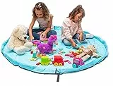 Funky Planet Borsa per Riporre Giocattoli per Sacchi Lego Organizer per Bambini Tappetino da Gioco 152,4 cm (150 cm) - Organizer Portatile per Giocattoli per Bambini