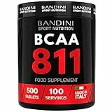 Bandini® BCAA 8.1.1-500 compresse - Aminoacidi ramificati a catena con leucina, isoleucina, valina e Vitamina B1 e B6 - Senza Lattosio - Vegane - Integratore alimentare Pre e Post Workout