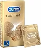 Durex Real Feel, Preservativi Senza Lattice, Sensazione Naturale di Contatto sulla Pelle, 6 Profilattici
