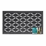 JVL Zerbino in Gomma Resistente con Motivo Elipse, 40 x 70 cm, Nero