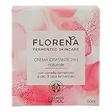 FLORENA Fermented Skincare Crema idratante 24h naturale, Crema viso a base di camelia e olio di oliva naturali, Crema giorno vegan leggera e ad assorbimento rapido, 50 ml
