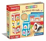 Clementoni- Sapientino Baby Torre dei cubi-Gioco Educativo 1 Anno (Versione in Italiano), Giochi Montessori, Made in Italy, Multicolore, 16411