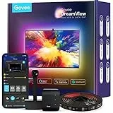 Govee TV LED Striscia, RGBIC Luci Smart Retroilluminazione WiFi 3,8m con Fotocamera, Strisce LED RGBIC per TV e PC 55-65 Pollici, Controllo con Alexa, Google Assistant e App DreamView T1