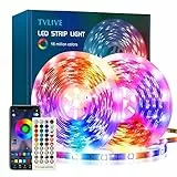 TVLIVE Striscia led, Strisce led 10 metri, LED Striscia RGB con Telecomando, App Controllata, Led Striscia Musicale e Timer, Luci LED per Led camera per decorazioni Camera da Letto, Feste Casa