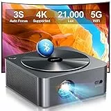 Ultimea Proiettore 4k Supportato con Auto Focus/Keystone, 700 ANSI 21000Lumens Videoproiettore Full HD 1080P Nativo Home Cinema, Proiettore 5G WiFi Bluetooth per Smartphone Android iOS/TV Stick/Switch