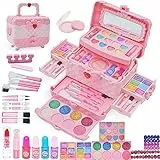 Bambini Trucco Kit Ragazze Giocattoli - Ragazze Trucco Kit per Bambini, Piccole Ragazze Trucco Set, Trucco per Bambini Bambini Principessa, Regali di Compleanno di Natale Giocattolo per 4 5 6 7 8 Anni