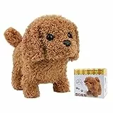 Tizund Peluche Giocattoli Cagnolino Che Abbaia e Cammina，Scuotere Coda Giocattoli Prima Educazione Regalo per Bambini Interattivi Simulati Peluche Cane Giocattolo Regalo Bambini Bambino 3 anni in su