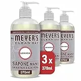 MRS MEYER'S CLEAN DAY Sapone Liquido Mani, 3 x 370 ml, Fragranza Lavanda con Oli essenziali