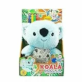 Nice Group - Pupazzo Koala color me, il peluche azzurro da colorare, lavare e ricolorare coi 4 pennarelli magici