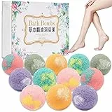 12 x Bombe da Bagno Set Naturali e Biologiche, Bombe da Doccia Vegan Shower Bomb Naturale, Palle da Bagno Palle Effervescenti Regalo per la Festa della Mamma e San Valentino - Alleviare la Fatica