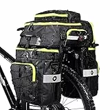 BAIGIO Borsa per Bicicletta 3 in 1 Borse Posteriori Bici Grande Portapacchi per Biciclette Impermeabile con Copertura Antipioggia (Verde)