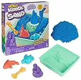 Kinetic Sand, Playset Castelli di Sabbia Blu, Sabbia Cinetica con Vaschetta, Sabbia Magica, Sabbia Blu 454gr, 3 Formine Incluse, Giocattoli per Bambini e Bambine, 3+ Anni