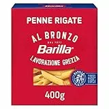 Barilla Pasta Al Bronzo Penne Rigate con matrici in bronzo, per rugosità intensa, 100% grano duro di alta qualità, 400 g