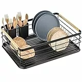 Dreamhigh® Scolapiatti da Appoggio, Scolapiatti da Lavello con sgocciola piatti da appoggio, Posate, Portabicchieri, Antiruggine Colapiatti, Adatto a Famiglia di 3-5 Persone