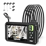 Lightswim Telecamera per ispezione endoscopio Industriale, Telecamera per periscopio IPS da 4,3' per fognature, Telecamera Snake Portatile IP67 Impermeabile con 8 luci LED Cavo semirigido da 5 M