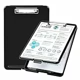 Amazon Basics - Portablocco con scomparto portadocumenti, in plastica, confezione da 2, nero