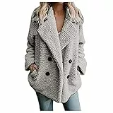 RYTEJFES Giacca invernale da donna lunga grandi dimensioni cappotto di pelliccia donna inverno lungo caldo lana blu navy parka donna traspirante felpa donna cappotto elegante con pelliccia giacca