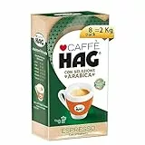 Hag - Caffè Macinato Decaffeinato Gusto Espresso Macinato Fresco - Miscela caffè per Moka o macchina da Espresso con braccetto
