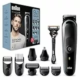 Braun Regolabarba Tagliacapelli Uomo Rasoio Incluso, Rifinitore Barba, 9 in 1 Styling Kit, 7 Accessori, Ideale per Viso, Corpo, Orecchie e Naso, Idea Regalo, MGK5380 All-in-One Nero