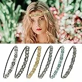 Fasce per Capelli, Comius Sharp 6 Pezzi Capelli Fasce Elastiche di Strass di Cristallo Gioiello Fatto a Mano Fascia dei Capelli Accessorio per Capelli per Donne e Ragazze