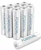 Batterie Ricaricabili AAA, Powerowl Capacità Elevata Pre-carica Ni-MH Bassa autoscarica AAA Ricaricabili Pile 1000mAh Ministilo 1,2V 1200 Cicli (12 Pezzi)