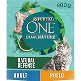 PURINA ONE Dualnature Crocchette Gatto Adult Ricco in Pollo e con Spirulina Naturale - 8 Pezzi